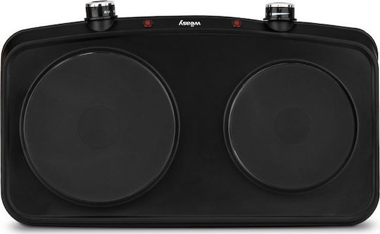 Wëasy Weasy PLW225 Countertop Burner Emaille Double Schwarz
