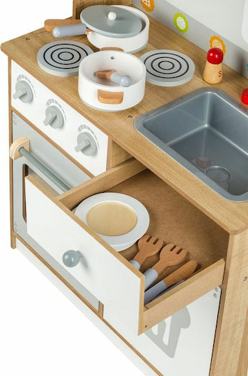 Ecotoys Kids Wooden Kitchen for 3+ Years 93.50 cm 15pcs
