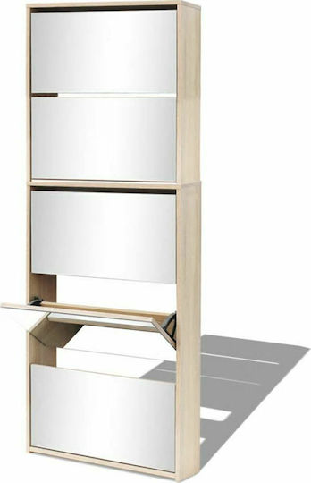 Suport pentru pantofi cu 5 Rafturi Albă L63xW17xH169.5cm