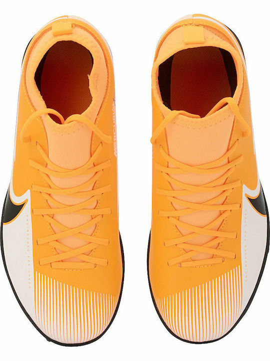 Superfly 7 Club TF Kids Turf Soccer Shoes with Sock Yellow