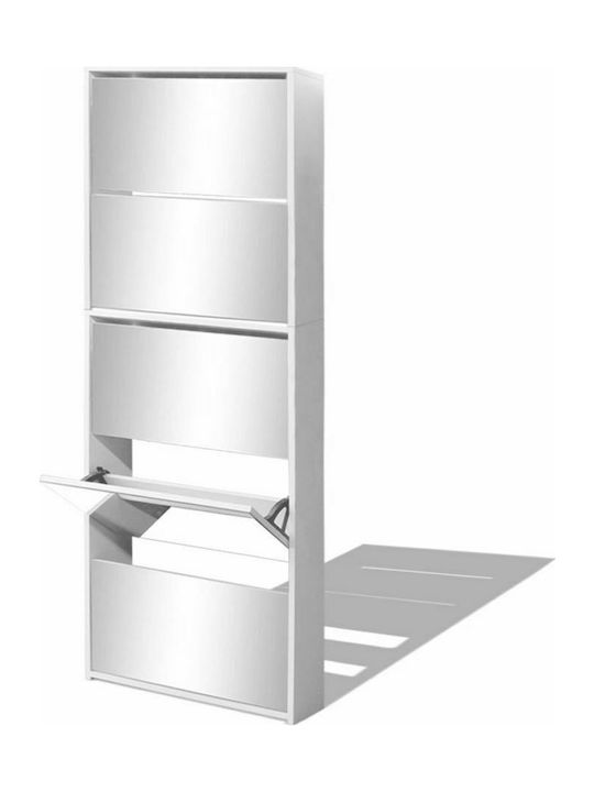 Suport pentru pantofi cu 5 Rafturi Albă L63xW17xH169.5cm