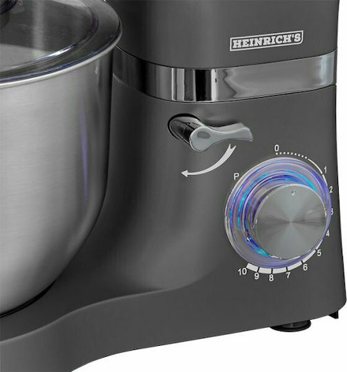 Heinrich's KM 6278 Stand Mixer 1300W with Stainless Mixing Bowl 6.5lt Titan-Grey