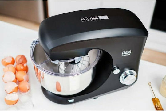 Teesa Küchenmaschine 1400W mit Rostfreiem Schüssel 5,5lt Schwarze