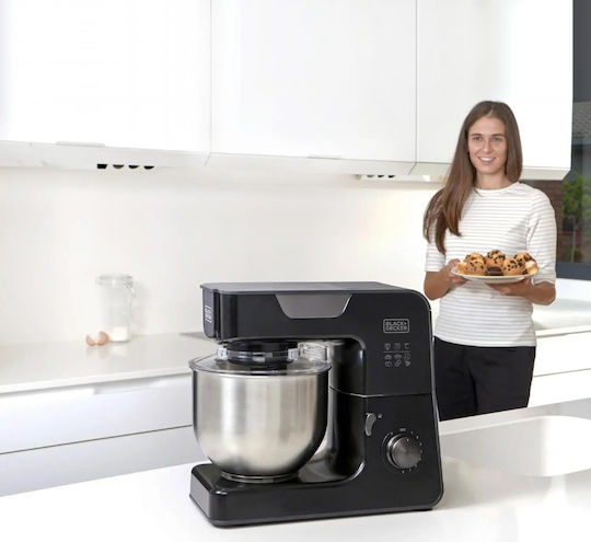 Black & Decker BXKM1000E Stand Mixer 1000W with Stainless Mixing Bowl 5.2lt