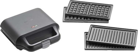 Concept SV3050 Sandwichmaker mit Abnehmbaren Platten für 2 Sandwiches 700W Schwarz