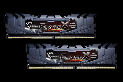 G.Skill Flare X 16GB DDR4 RAM με 2 Modules (2x8GB) και Ταχύτητα 2400 για Desktop