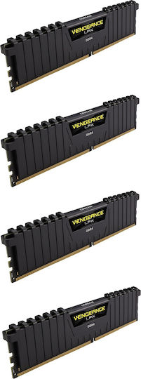 Corsair Vengeance LPX DDR4 64GB RAM με 4x16GB Modules και Ταχύτητα 2400 για Desktop