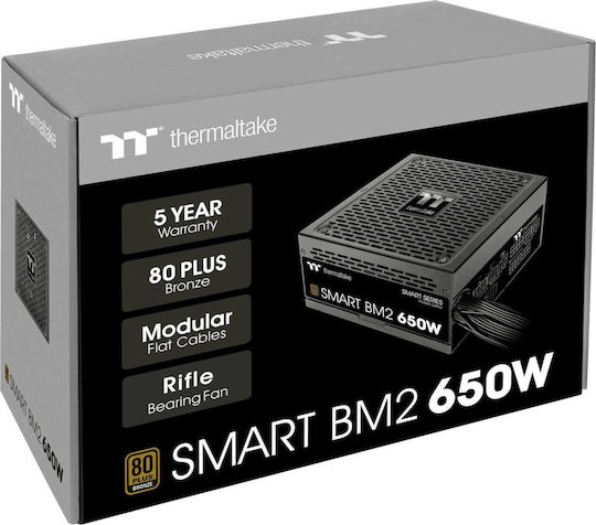 Thermaltake Smart BM2 650W Black Computer Power Supply Semi Modular 80 Plus Bronze
