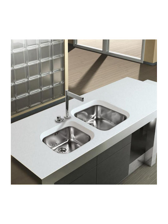 Apell 8445 8445-110 Undermount Sink Inox Satin W47xD42cm Silver