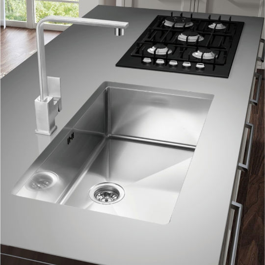 Macart Star 10 Υποκαθήμενος Νεροχύτης Inox Σατινέ Μ50xΠ40cm Ασημί