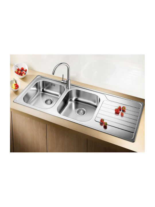 Blanco Dinas 8 S Ένθετος Νεροχύτης Inox Brushed Μ116xΠ50cm Ασημί