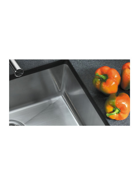 Macart Star 10 U-200 Υποκαθήμενος Νεροχύτης Αριστερός Inox Σατινέ Μ85xΠ43cm Ασημί