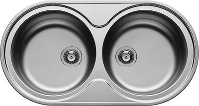 Pyramis SR 2 Ένθετος Νεροχύτης Inox Σατινέ 90x48cm Ασημί