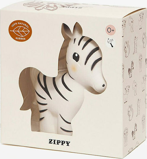 Petit Monkey Animal Natural Rubber Zebra with Sounds for 0++ Months