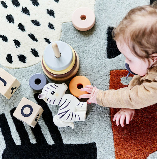 Petit Monkey Animal Natural Rubber Zebra with Sounds for 0++ Months