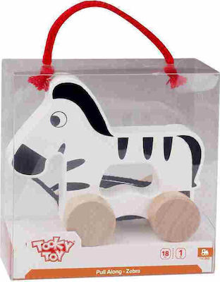 Tooky Toys Schiebespielzeug Ζέβρα Συρόμενη aus Holz für 18++ Monate