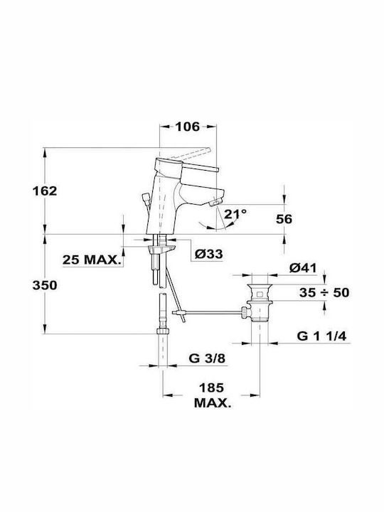 Teka Ares L Mixing Sink Faucet Silver 23.382.02.10