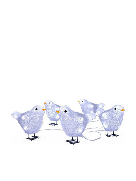 Eurolamp Illuminated Christmas Plastic Figure Little bird White Height 28cm 5pcs