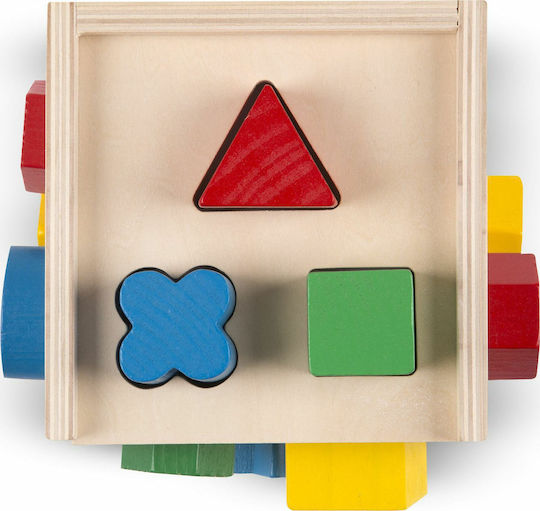 Melissa & Doug Shape Sorting Toy Shape Shorting Cube made of Wood with Sounds for 24++ Months