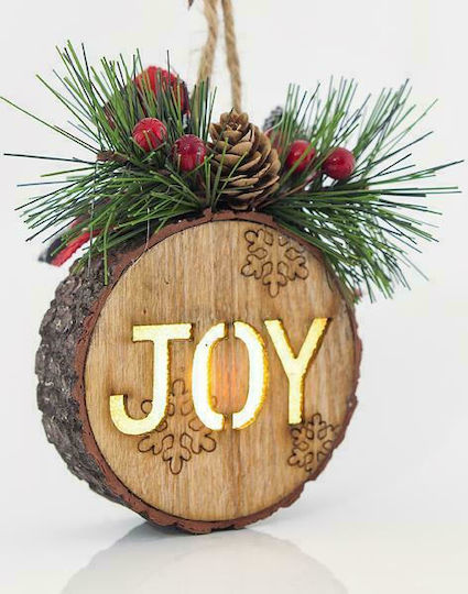 Eurolamp Illuminated Christmas Wooden Figure Sign Brown Length 8.5cm