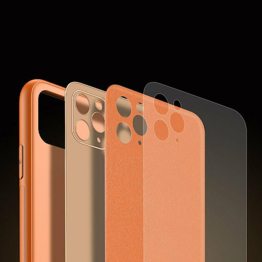 Dux Ducis Yolo Series Back Cover Synthetic Leather Orange (iPhone 12 / 12 Pro)