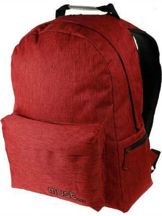 Must Monochrome Jean Bordeaux School Bag Backpack Junior High-High School in Red color 22lt