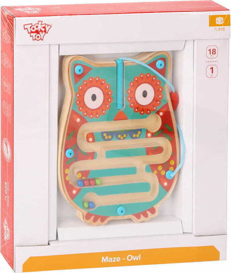 Tooky Toys Лабиринт Owl Maze от дърво за 18++ месеца