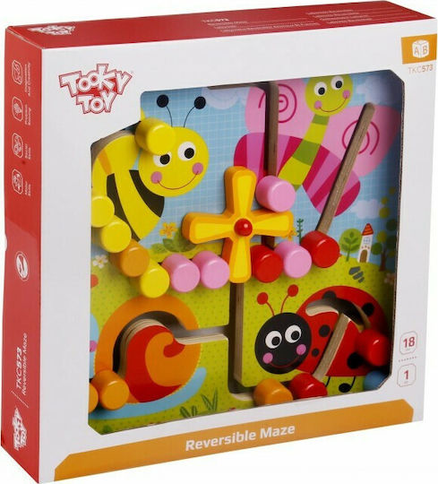 Tooky Toys Maze Double-Sided Labyrinth Animals made of Wood for 18++ Months