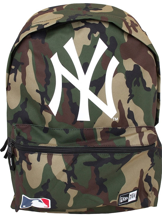 New Era Screen Print To Ny & Mlb Logo School Bag Backpack Junior High-High School in Khaki color 20lt