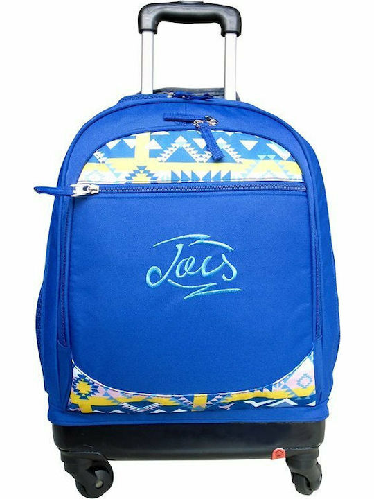 Paxos 4 Wheels Lois Ethnic School Bag Trolley Elementary, Elementary in Blue color