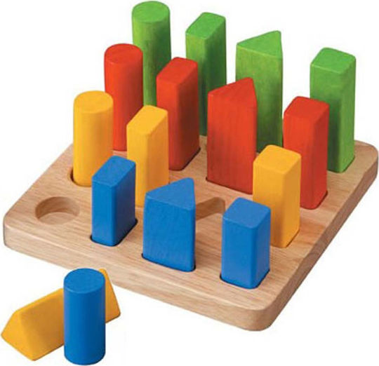 Plan Toys Formensortierspiel Basis geometrischer Körper aus Holz für 24++ Monate
