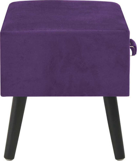 Bedside Table with Fabric Cover Purple 40x30x40cm