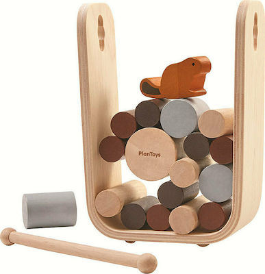 Plan Toys Stacking Toy Παιχνίδι Iσορροπίας με Kάστορα made of Wood for 36++ Months