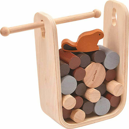 Plan Toys Stacking Toy Balance Game with Beaver made of Wood for 36++ Months