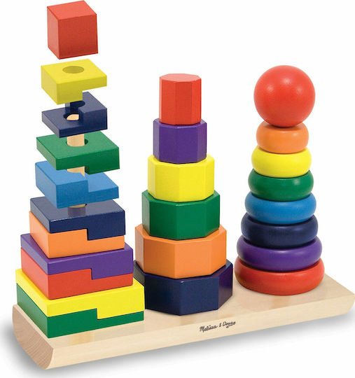 Melissa & Doug Stacking Toy Geometric Shapes made of Wood for 24++ Months