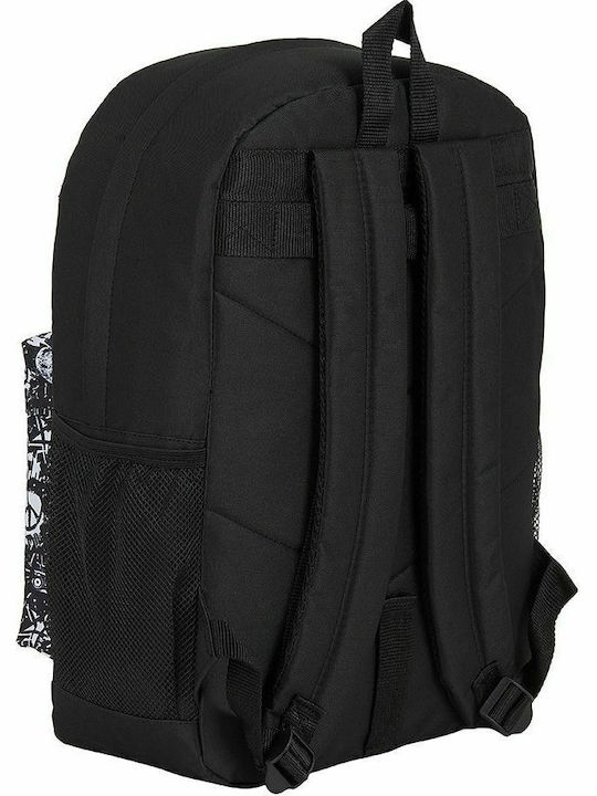 Safta Smilie World Graffiti Schulranzen Rucksack Junior High-High School in Schwarz Farbe