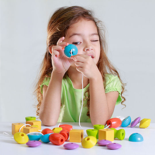 Plan Toys Lacing Toy Beads made of Wood for 36++ Months