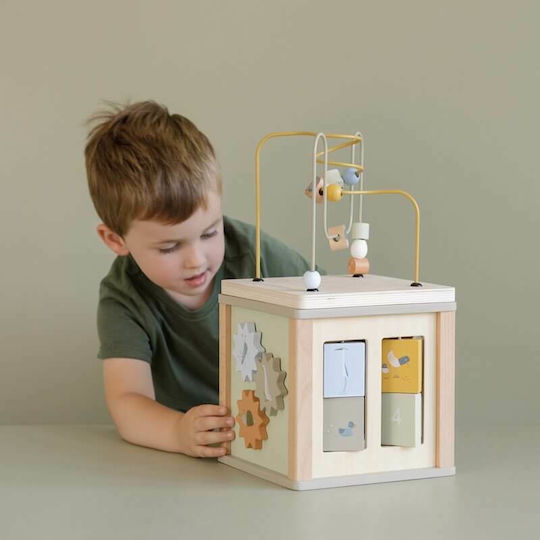 Little Dutch Куб за дейности Activity Cube Little Goose от дърво със звуци за 18++ месеца