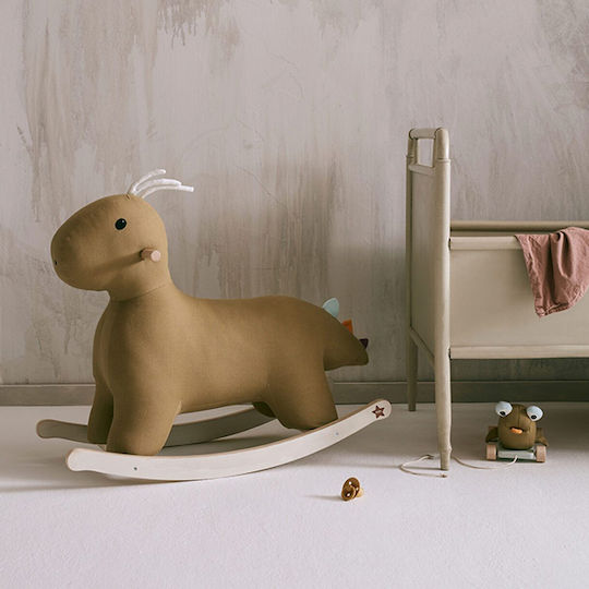 Kids Concept Συρόμενο Παιχνίδι Τρεχαλίτσα Δεινοσαυράκι από Ύφασμα για 18+ Μηνών