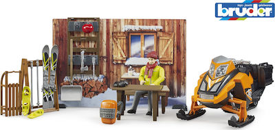 Bruder Mountain Hut with Snowmobile Spielzeugauto 1:16 für 3++ Jahre 63102