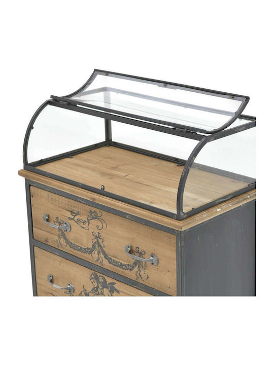 Chest of Drawers of Solid Wood with 3 Drawers Black 67x37x93cm