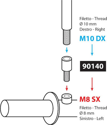 Lampa Αντάπτορας για Καθρέπτη Μηχανής M8DX-M10SX 1τμχ