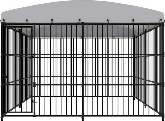 vidaXL Μεταλλικό Πάρκο Σκύλου 300x300x210εκ. Μαύρο