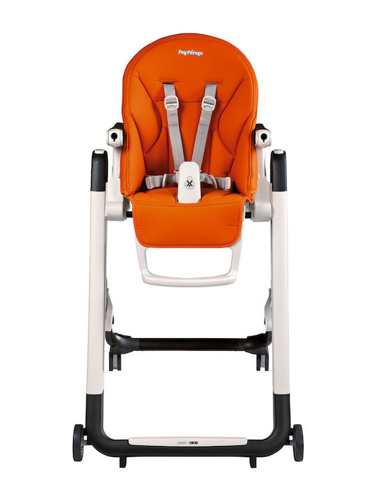 Peg Perego Siesta Klappbar Hochstuhl mit Metallrahmen & Sitz aus Kunstleder Grey