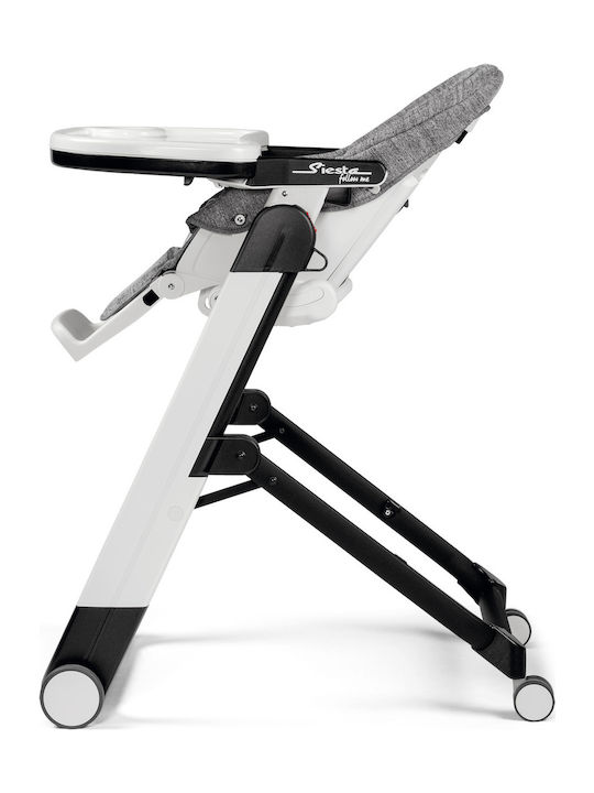 Peg Perego Siesta Klappbar Hochstuhl mit Metallrahmen & Sitz aus Kunstleder Grey