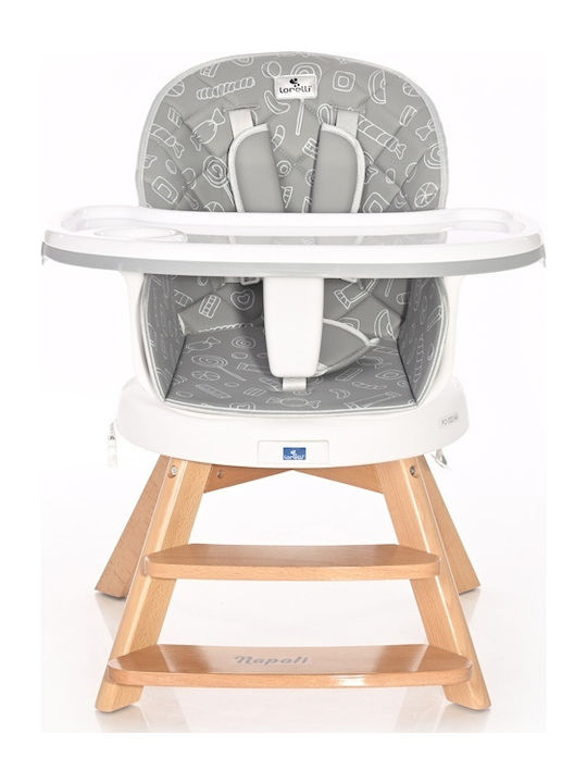 Lorelli Napoli Baby Highchair 3 in 1 with Adjustable Height Grey Candy