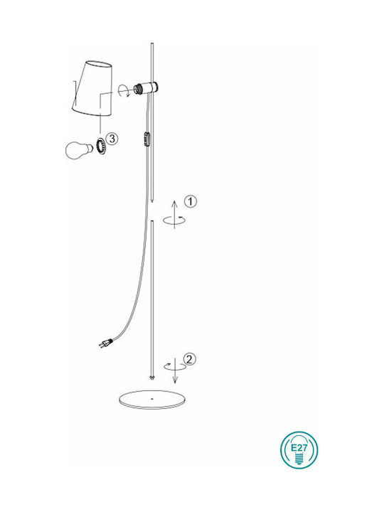 Faro Barcelona Guadalupe Φωτιστικό Δαπέδου Υ150xΜ30εκ. με Ντουί για Λαμπτήρα E27 Μαύρο