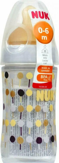 Nuk Plastic Baby Bottle New Classic Anti-colic with Rubber Teat for 0-6 Months White White 150ml