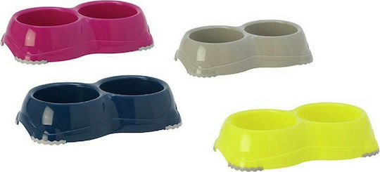 Pet Camelot Plastic Food and Water Bowl for Dog and Cat 2x 330ml Gray Various Colors
