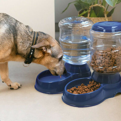 Navaris Bowl with Container Dog Food & Water Blue 3800ml